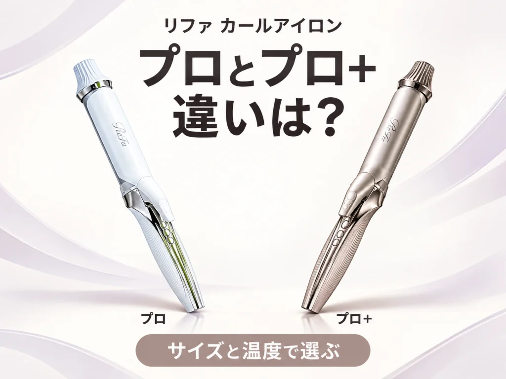 リファのカールアイロン プロとプロ+の違いを解説する記事のアイキャッチ