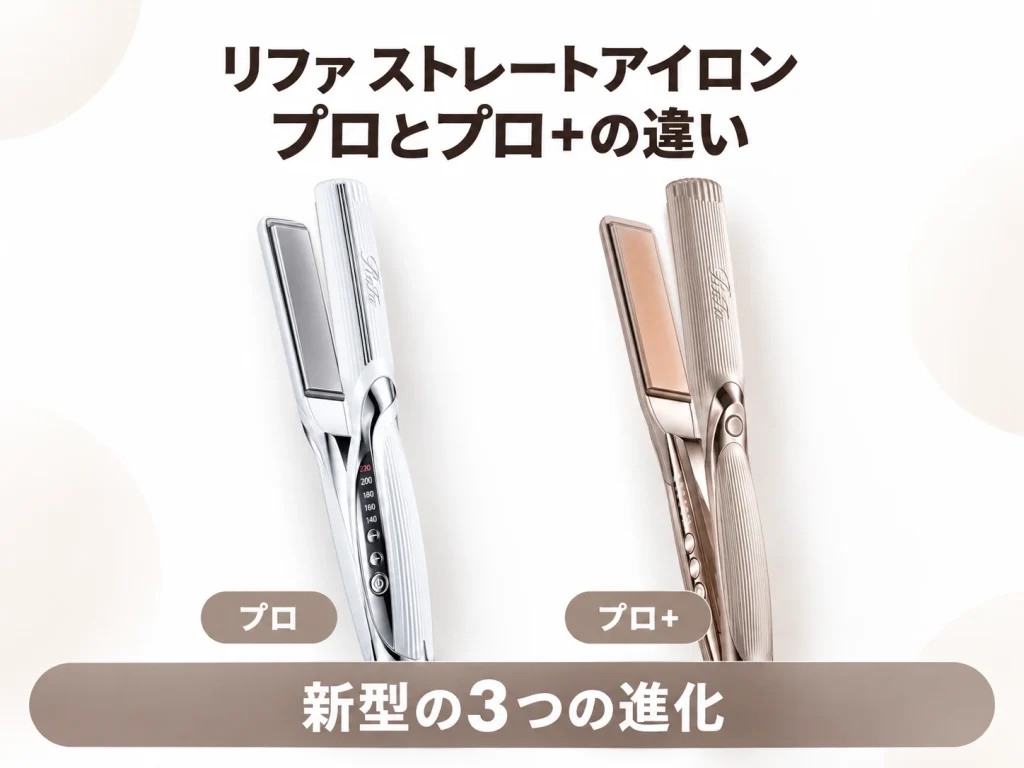 リファのストレートアイロン プロとプロ+の違いを解説する記事のアイキャッチ